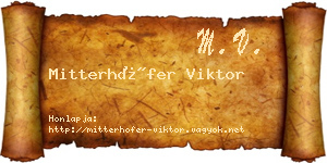 Mitterhöfer Viktor névjegykártya